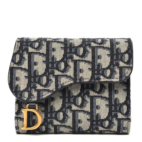 christian dior oblique saddle wallet.